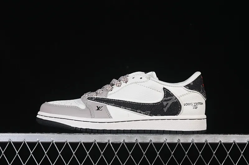 All categories Air Jordan Jordan series basketball shoes Air Jordan 1 Low High-end customized low-top sneakers Travis Scott x Fragment Design x Air Jordan 1 Low OG SP AJ1 Joe 1 LV joint beige denim low-top cultural casual sneakers JW1188-143